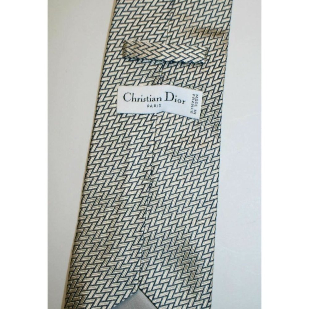 Christian Dior Paris Diagonal Pattern Silk Tie - Picture 1 of 2